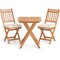 3 Pieces Acacia Wood Patio Bistro Set with Soft Seat Cushions Ideal for Outdoor Use